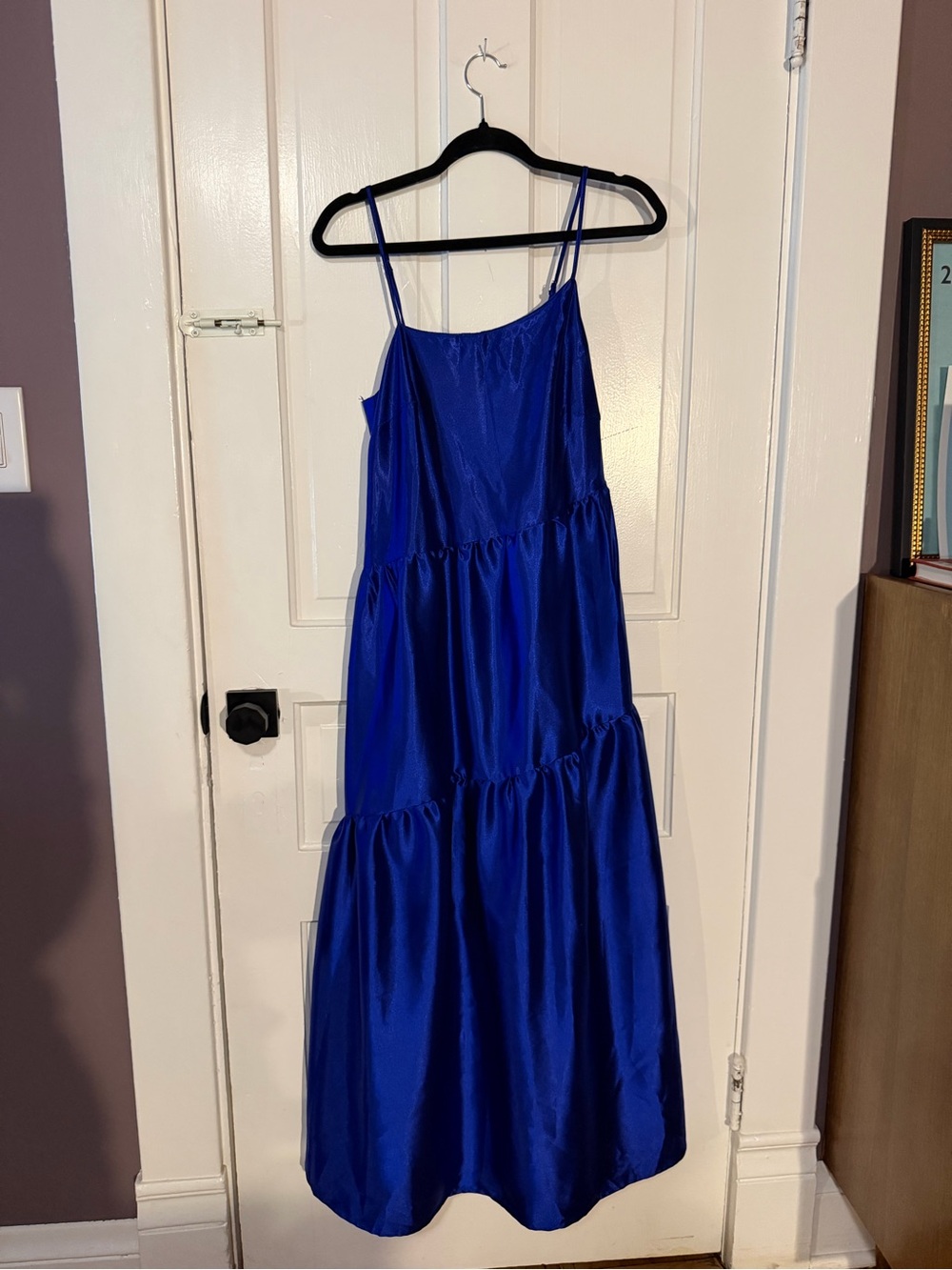 Showpo Electric Blue Satin Slip Dress